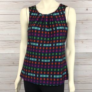 Banana Republic geo print sleeveless blouse